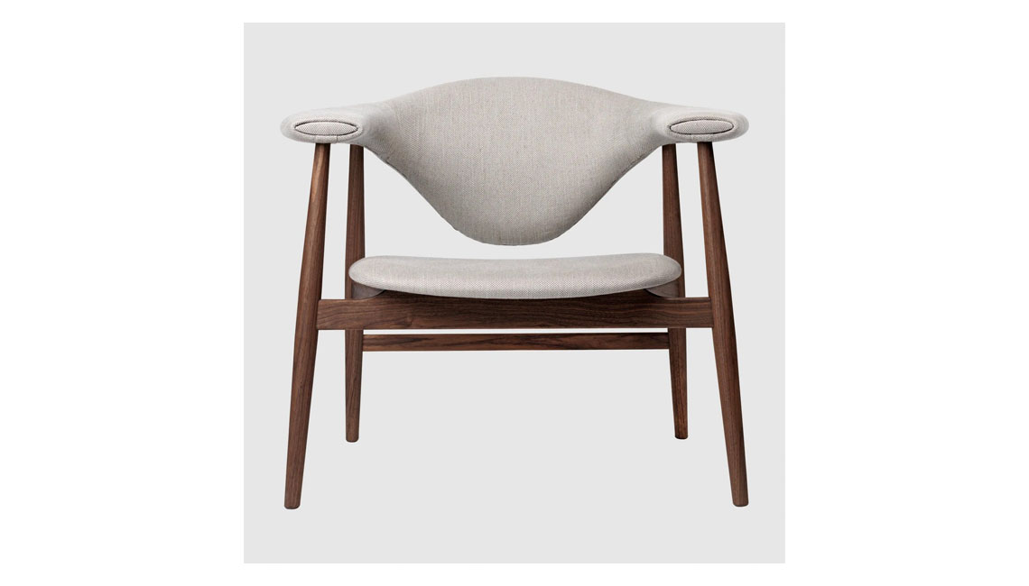 Masculo Lounge Chair - Fully Upholstered, Wood base休閑椅