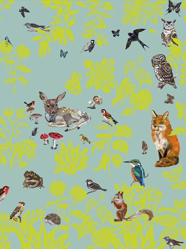 MoustacheJardin crème wallpaper墻紙