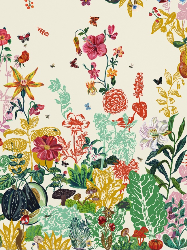 MoustacheJardin gris wallpaper墻紙