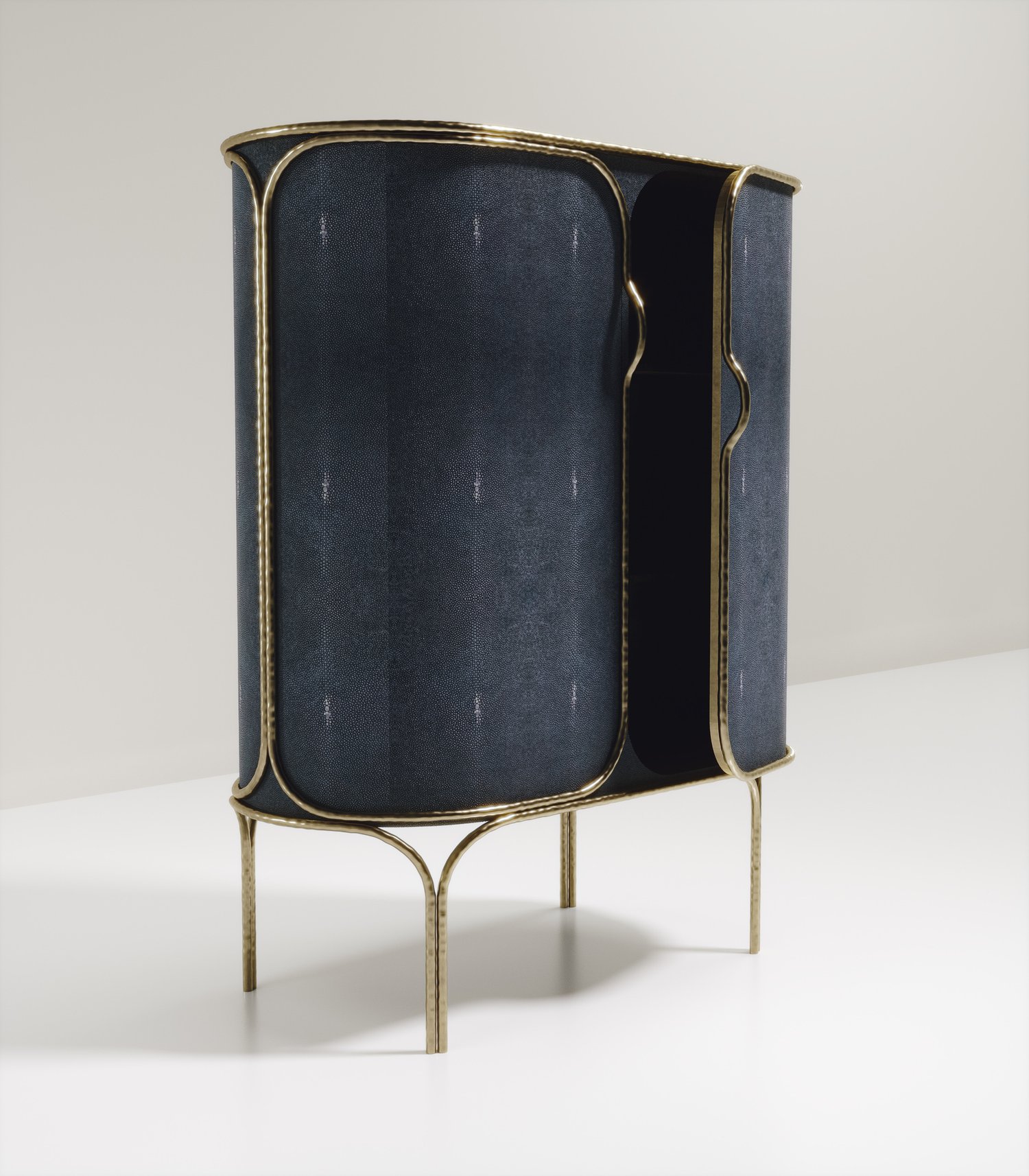 R&Y AugoustiArianne 帶拋光不銹鋼酒吧柜