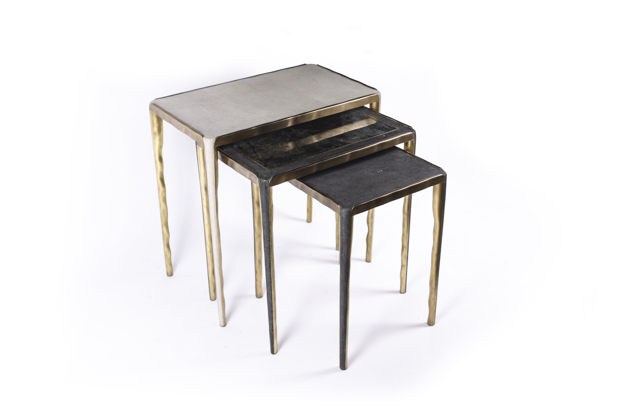 R&Y AugoustiLemurian Quartz & Shagreen三件套邊幾